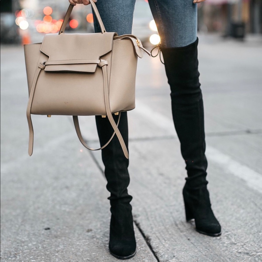 Stuart Weitzman Hiline (Highland) size 10. Black suede.